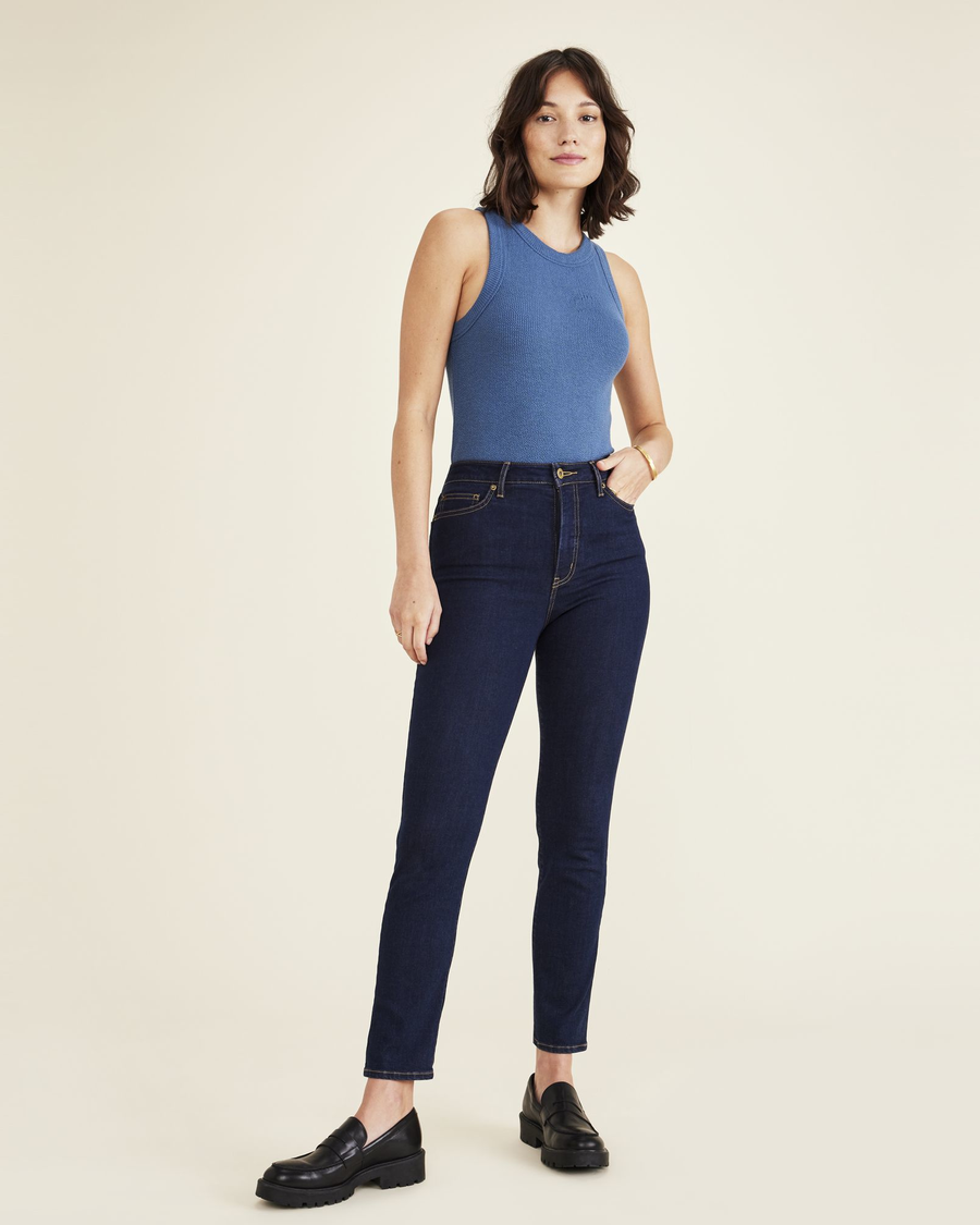 Front view of model wearing Adriatic Jean Cut Pants, High Slim Fit.