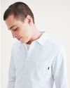View of model wearing Aquatic Bel Air Original Button-Up Shirt, Slim Fit.