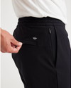 View of model wearing Beautiful Black Go Jogger, Slim Tapered Fit with Airweave.