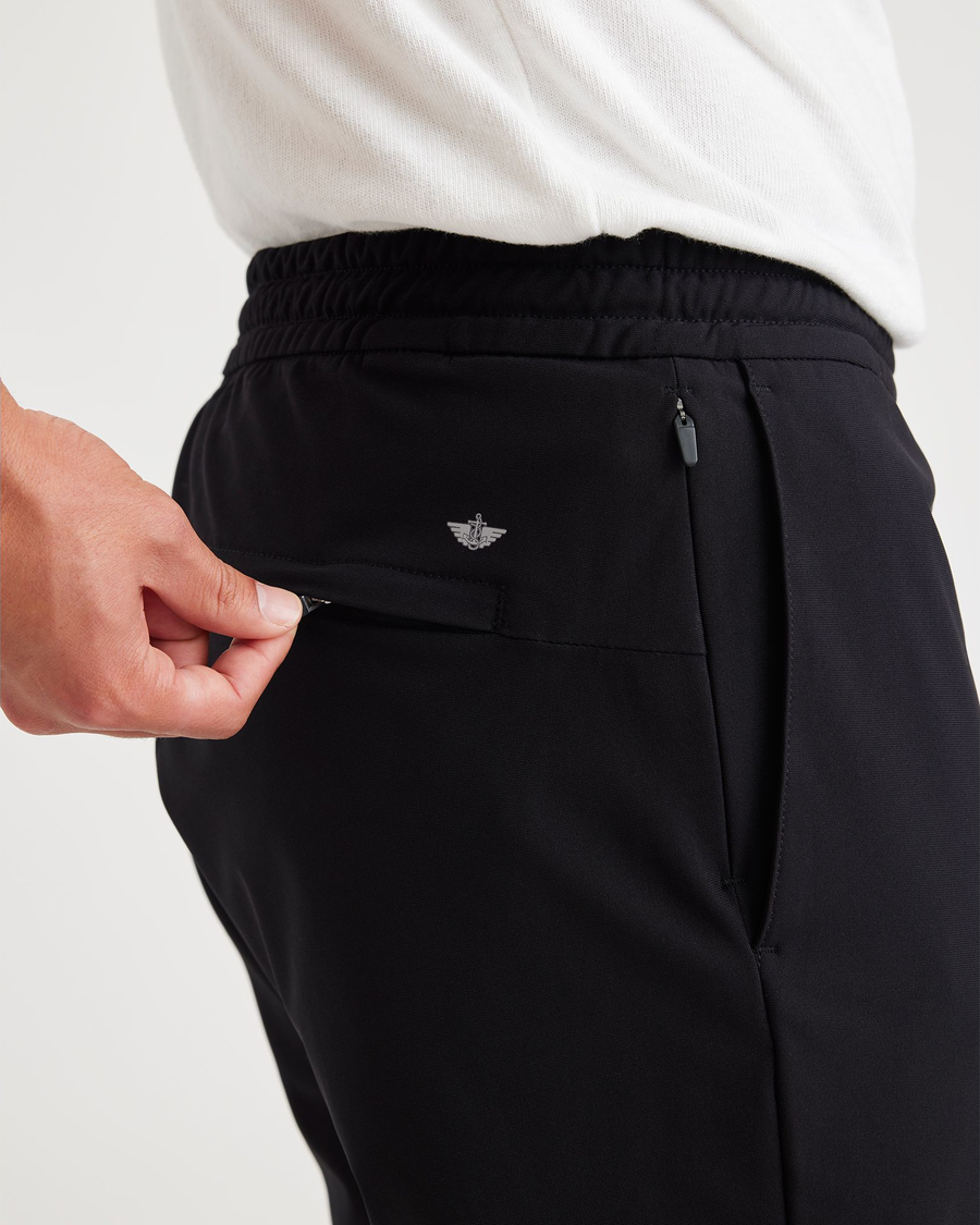 View of model wearing Beautiful Black Go Jogger, Slim Tapered Fit with Airweave.