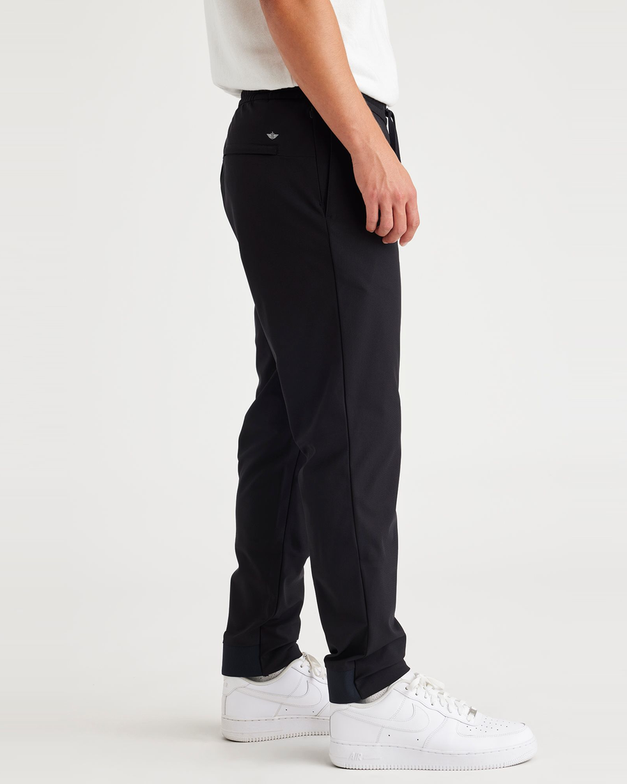 Side view of model wearing Beautiful Black Go Jogger, Slim Tapered Fit with Airweave.