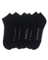 Front view of  Black 1/2 Cushion Low Cut Socks, 3 Pack.