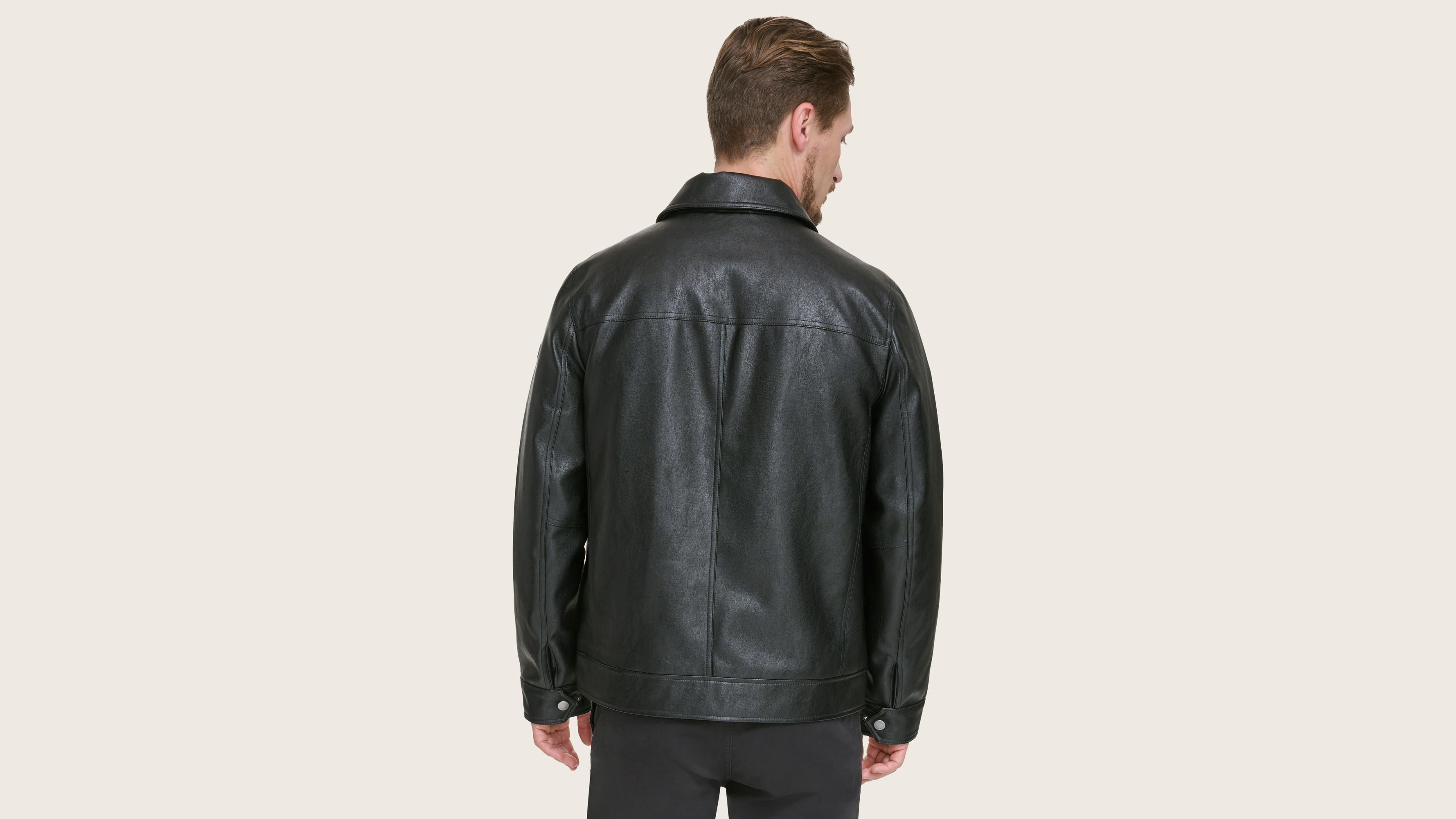 Dockers men's leather outlet jacket