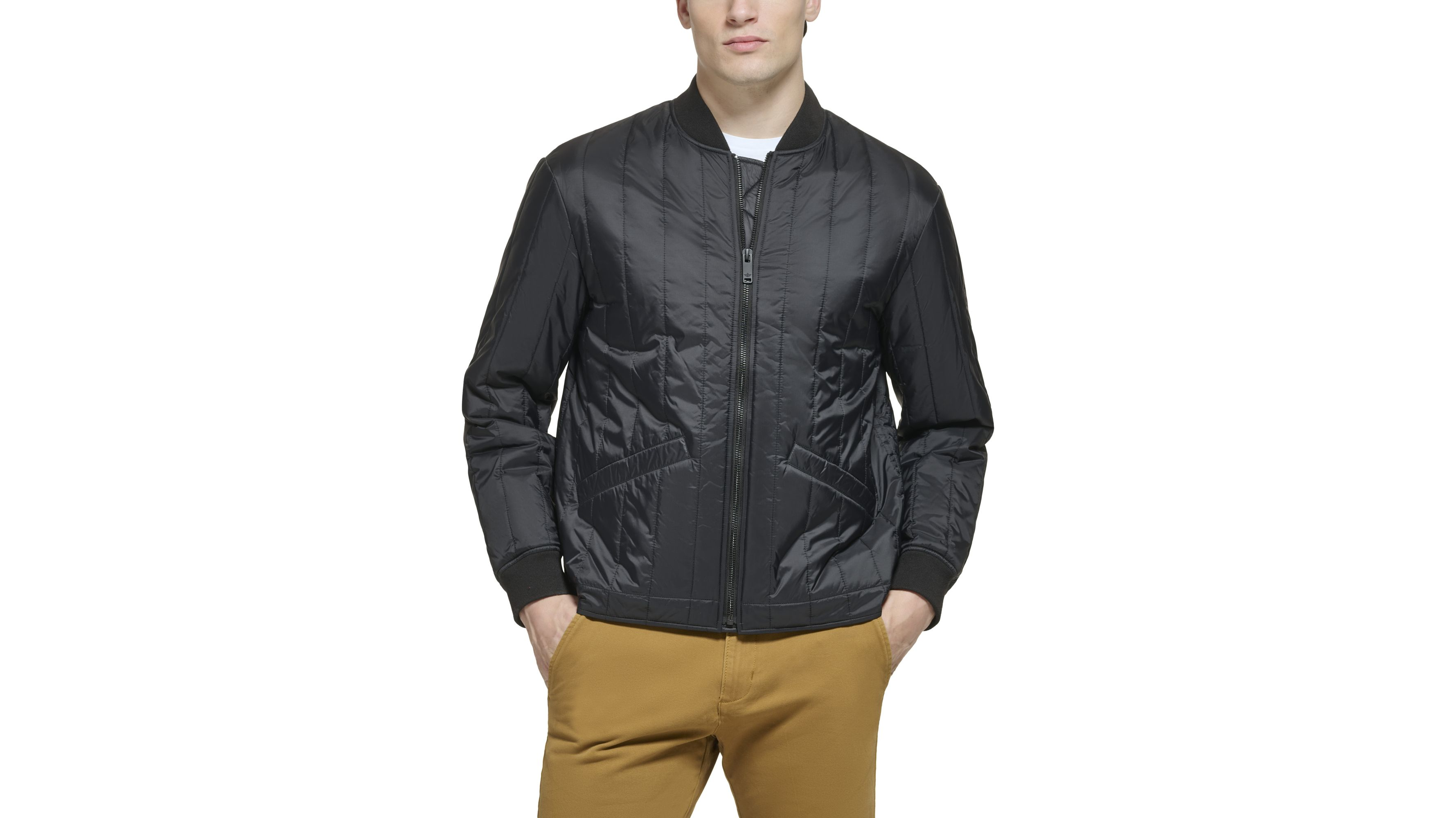 Recycled Nylon Channel Quilted Bomber Jacket