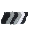 Front view of  Black / White / Grey 1/2 Cushion Low Cut Socks, 6 Pack.