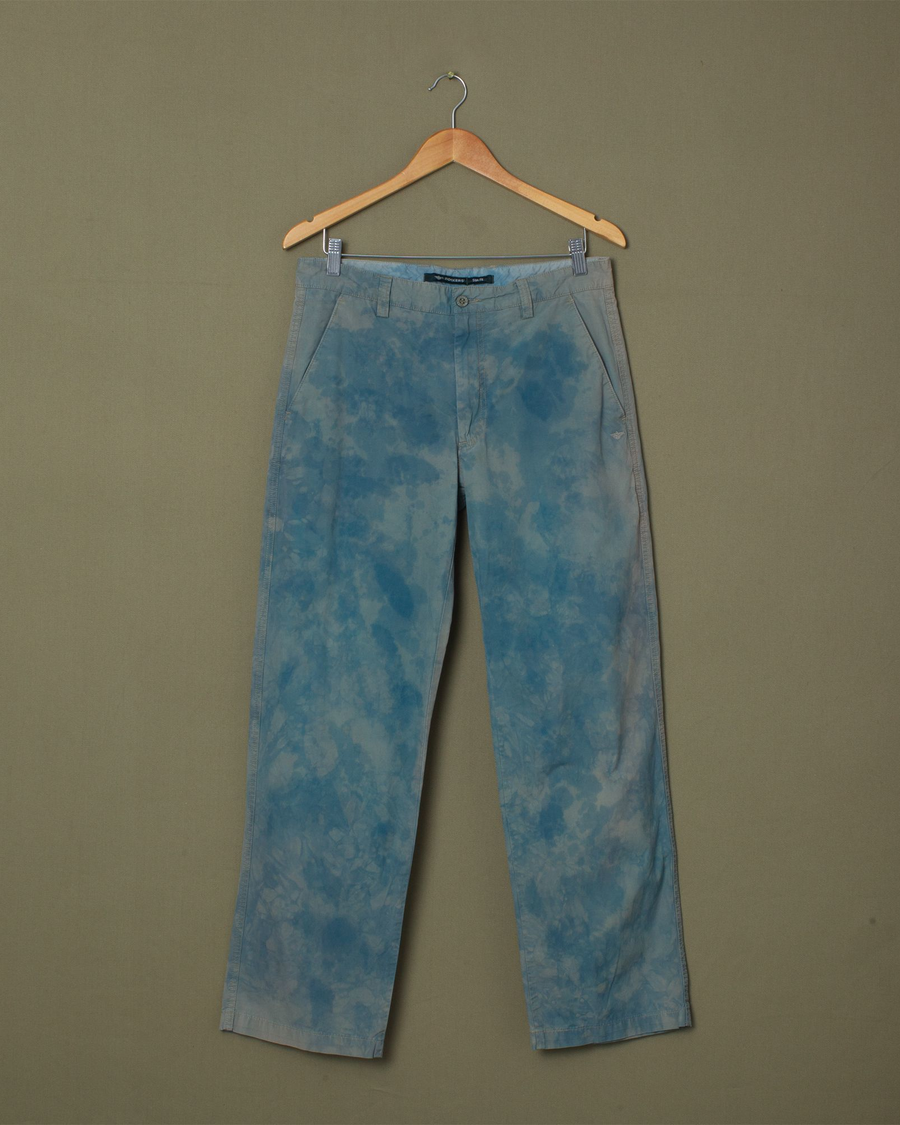 Front view of model wearing Blue Dyed Pants, Standard Fit - 30x30.
