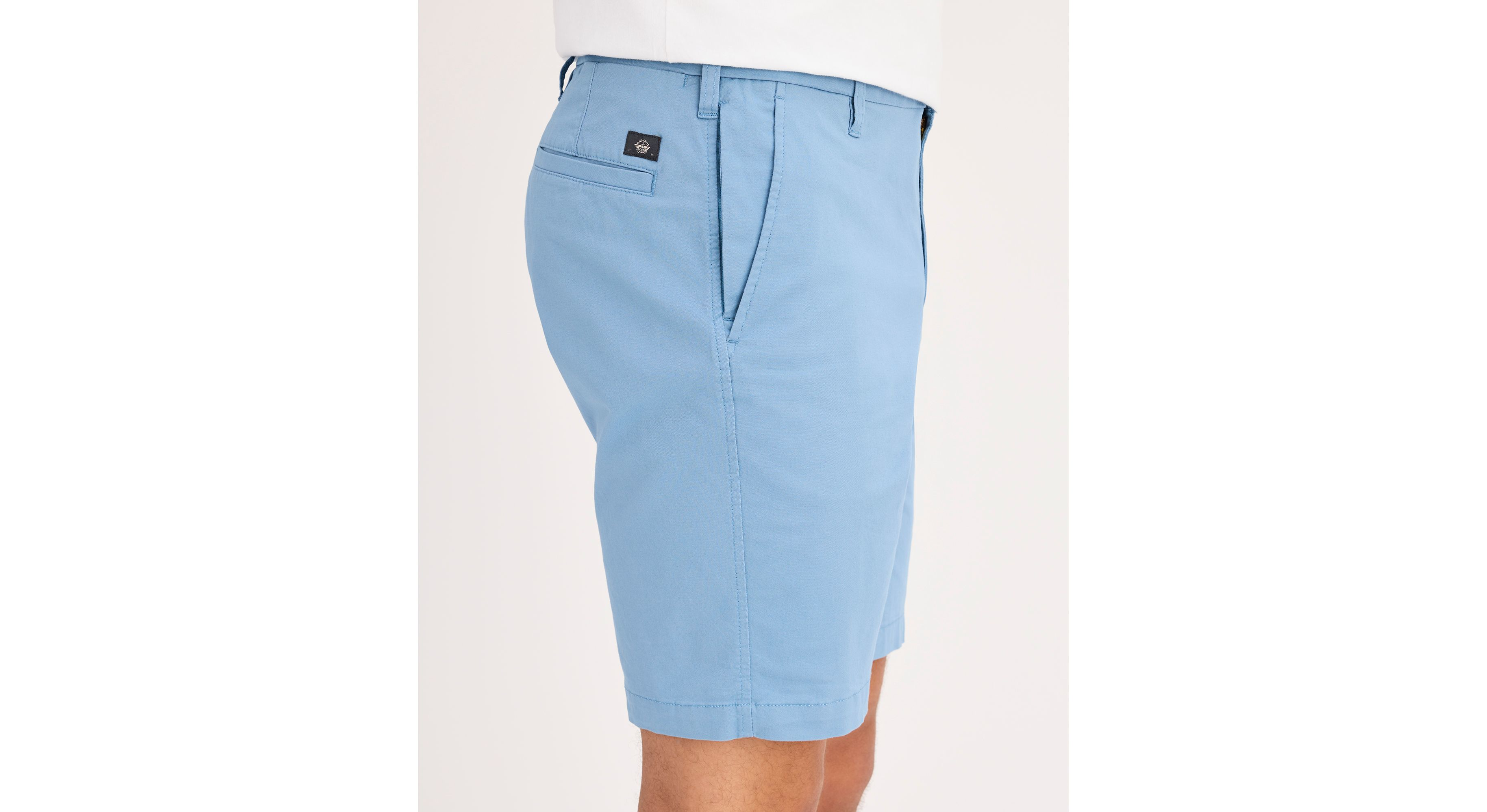 Short Dockers Light Blue à Rayures - Taille Femme 22W - Occasion En Très Bon état - Style Khaki Décontracté