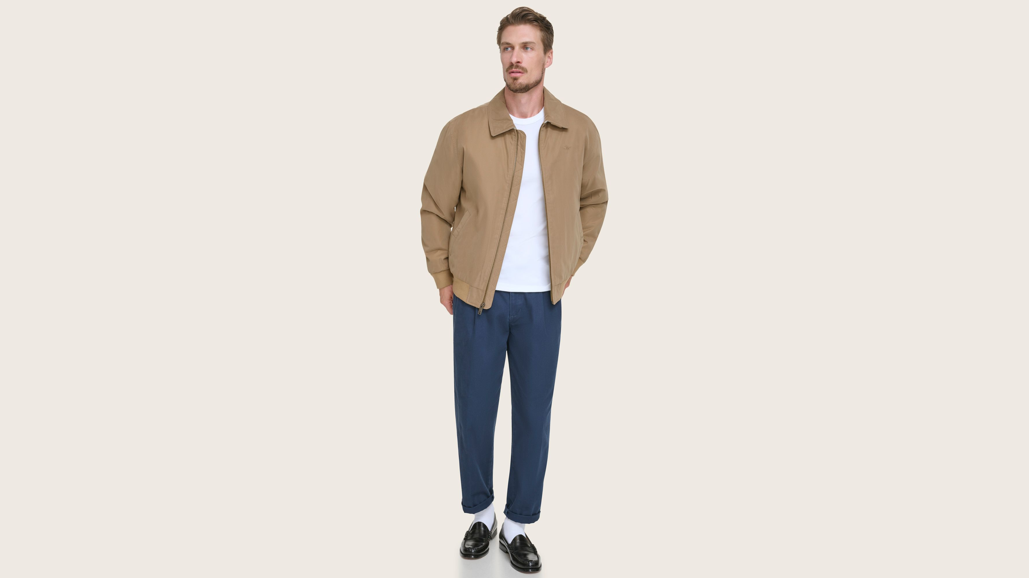 Microtwill Relaxed Bomber Jacket