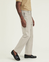Side view of model wearing Cloud Signature Iron Free Khakis, Straight Fit with Stain Defender® (Big and Tall).
