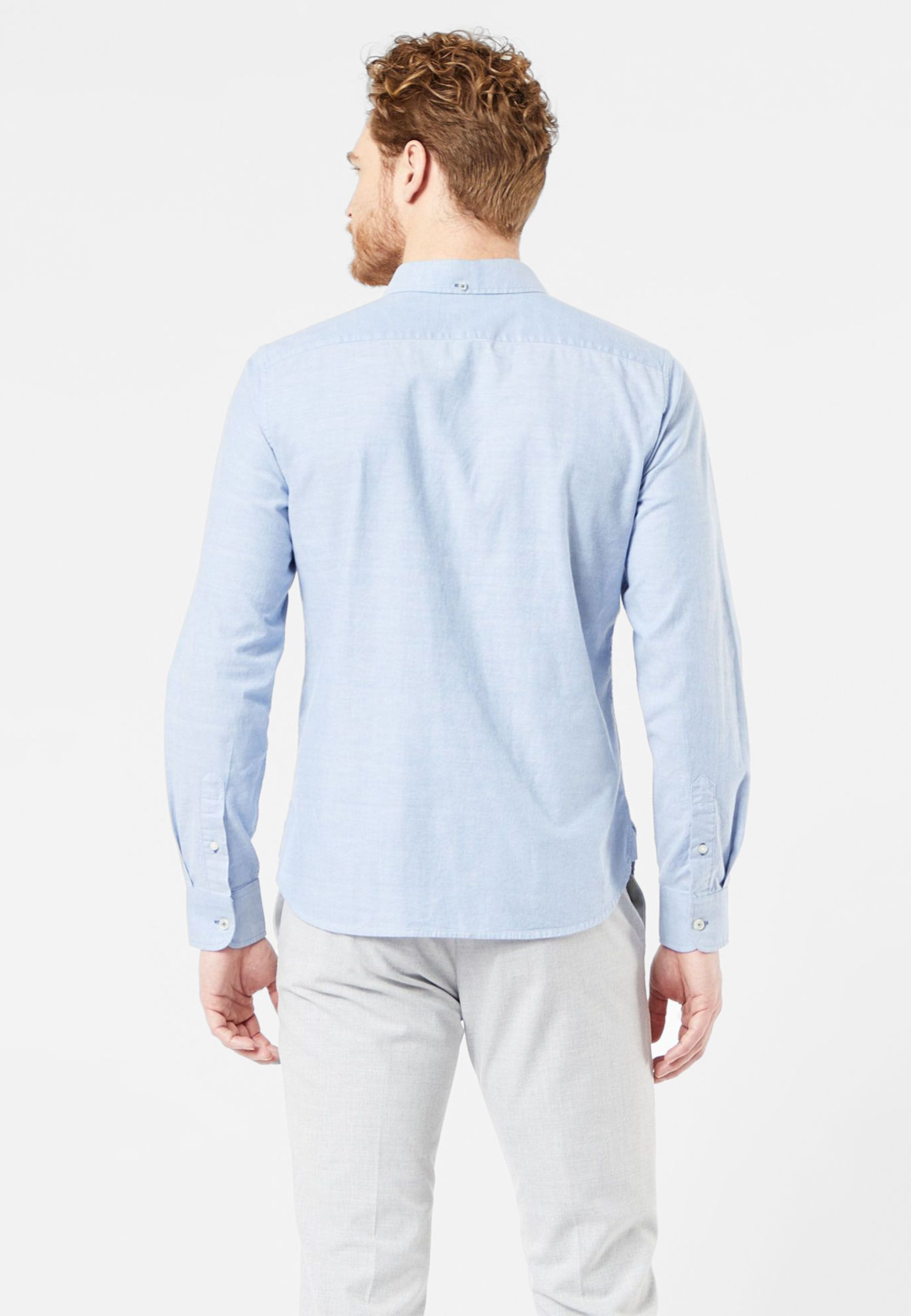 Hollister Stretch Oxford Shirt Slim Fit Buttondown Seagull Logo in Navy