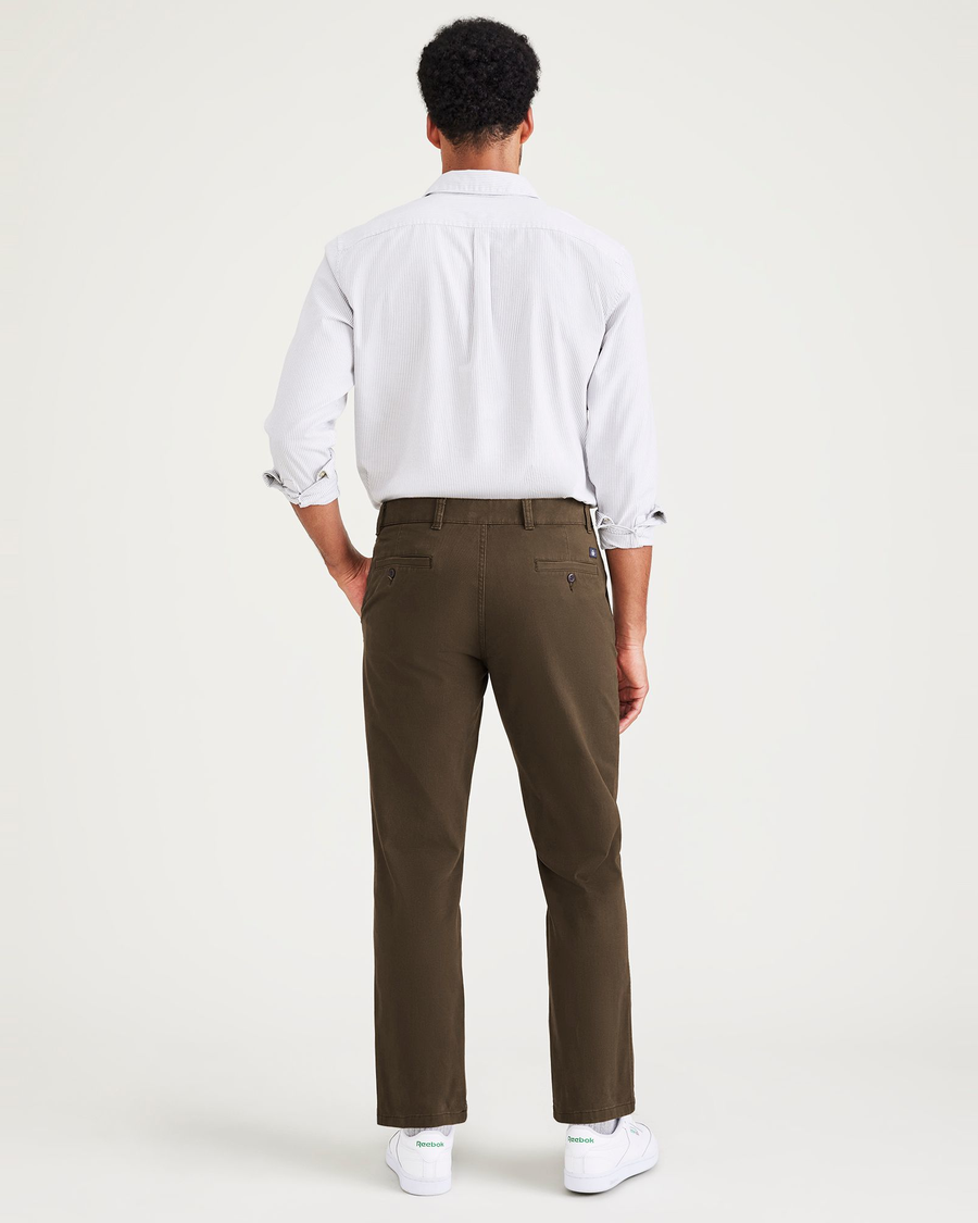 Back view of model wearing Fern Ultimate Chinos, Straight Fit.