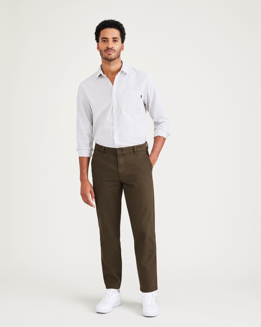 Front view of model wearing Fern Ultimate Chinos, Straight Fit.
