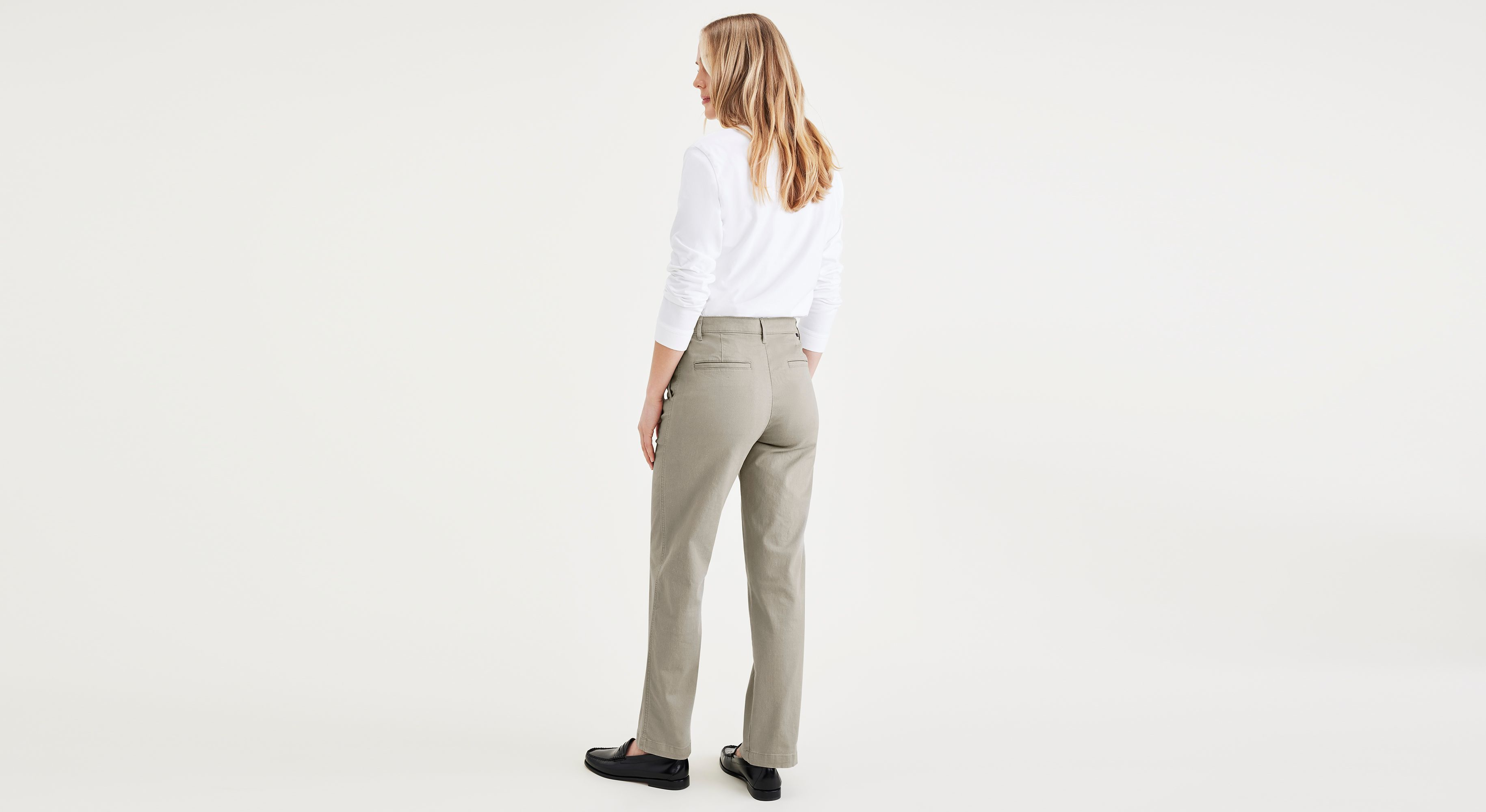 Women's High Waisted Straight Fit Original Khaki Pants – Dockers®