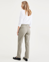 Back view of model wearing Forest Fog Original Khaki, High Waisted, Straight Fit.