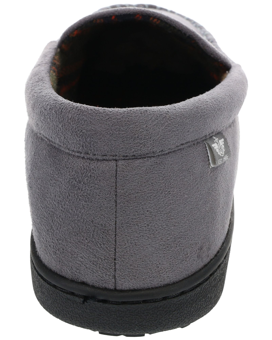 Back view of  Grey Ultrawool Venetian Moccasin Slippers.