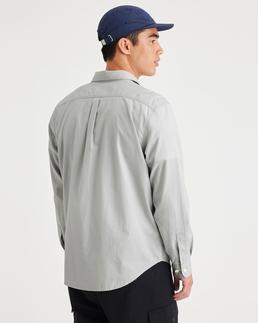 Back view of model wearing High Rise 2 Pocket Workshirt, Regular Fit.