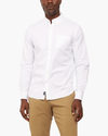 Front view of model wearing Lucent White Stretch Oxford, Slim Fit (Big and Tall).
