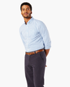 Front view of model wearing Mateo Delft Signature Comfort Flex Shirt, Classic Fit.
