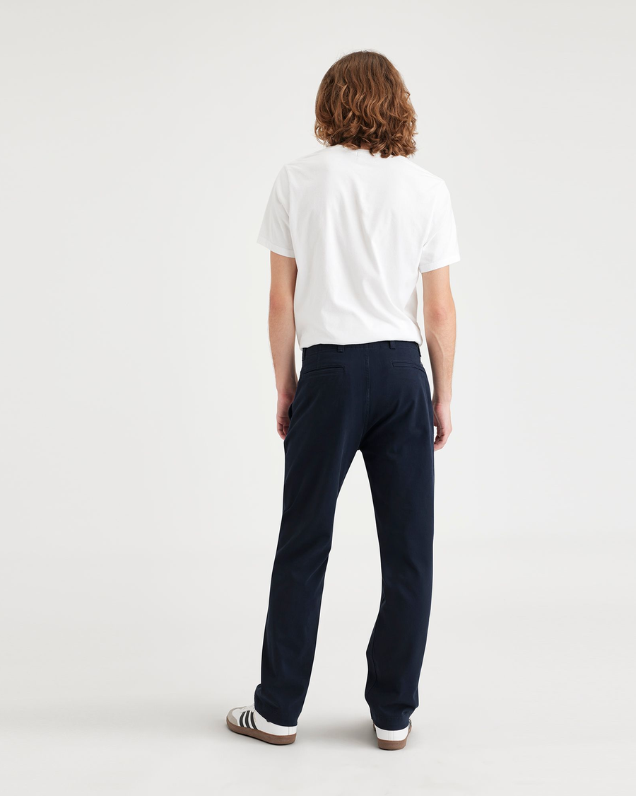 Back view of model wearing Navy Blazer California Khakis, Straight Fit.