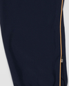 View of model wearing Navy Blazer Racquet Club Court Pant, Relaxed Tapered Fit.