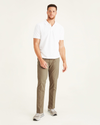 Front view of model wearing New British Khaki Workday Khakis, Athletic Fit (Big and Tall).