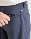 View of model wearing Ombre Blue Go Pant, Slim Tapered Fit with Airweave.