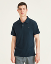Front view of model wearing Pembroke Rib Collar Polo (Big and Tall).