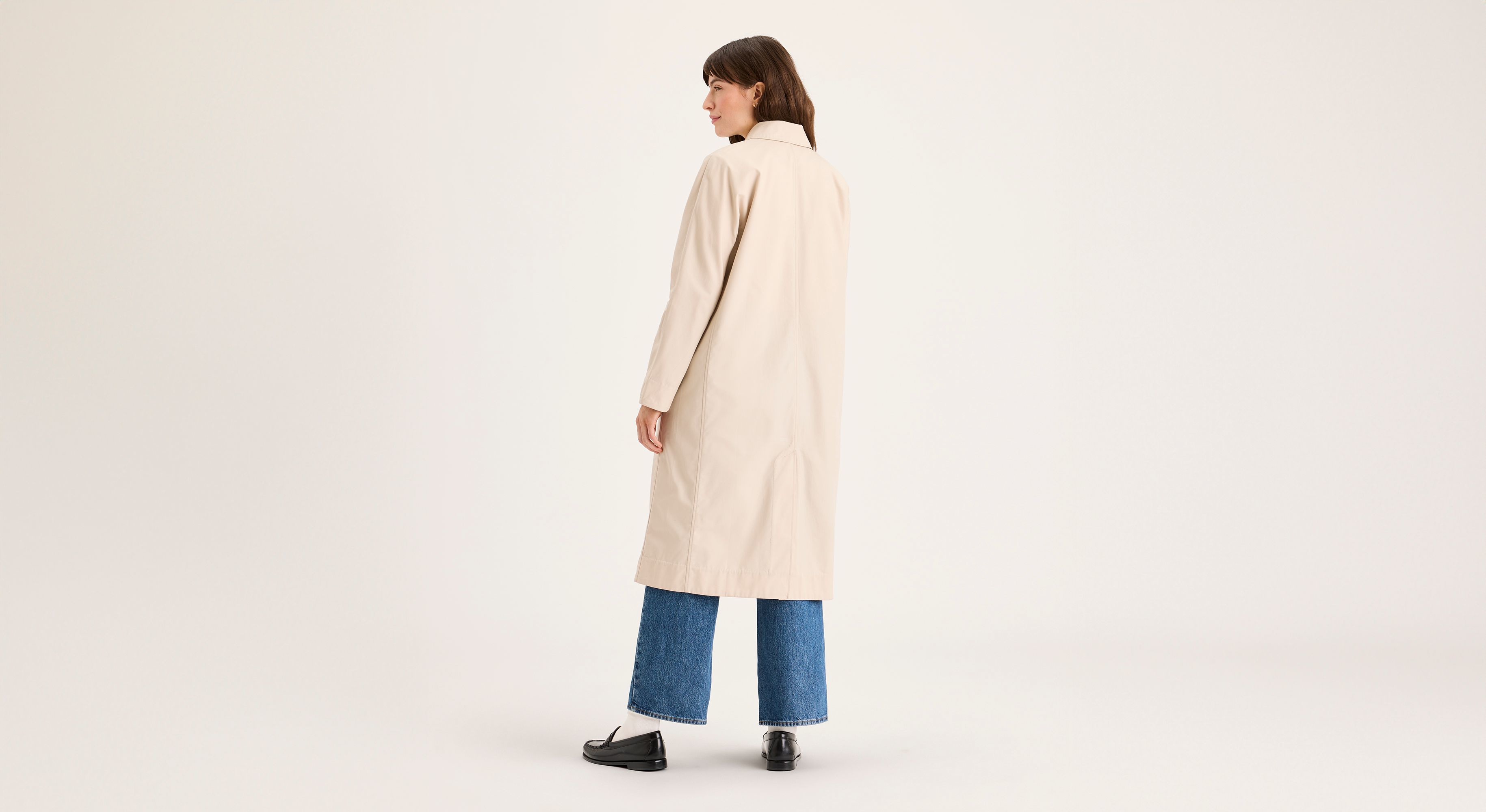 4WAY SHEER DOCKING TRENCH(BLK×KHA) 4WAY SHEER DOCKING TRENCH(BLK×KHA) Men's black trench coat