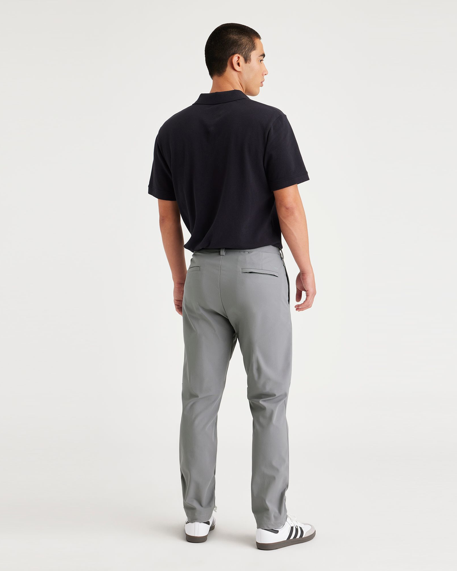 Back view of model wearing Sharkskin Go Chino, Slim Tapered Fit with Airweave.