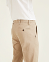 View of model wearing Timber Wolf Easy Khakis, Slim Fit.