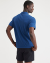 Back view of model wearing True Blue Rib Collar Polo, Slim Fit.
