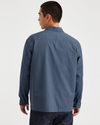 Back view of model wearing Vintage Indigo Overshirt, Relaxed Fit.