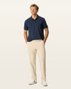 Front view of model wearing Sahara Khaki Go Airweave Chino, Slim Fit.