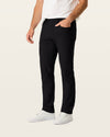 Side view of model wearing Beautiful Black Go Airweave 5-Pocket, Slim Tapered Fit.