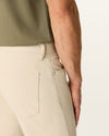 View of model wearing Sahara Khaki Go Pant, Slim Fit with Airweave.