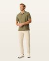 Front view of model wearing Sahara Khaki Go Pant, Slim Fit with Airweave.