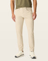 Front view of model wearing Sahara Khaki Go Pant, Slim Fit with Airweave.