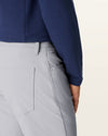View of model wearing Sharkskin Go Airweave 5-Pocket, Slim Tapered Fit.