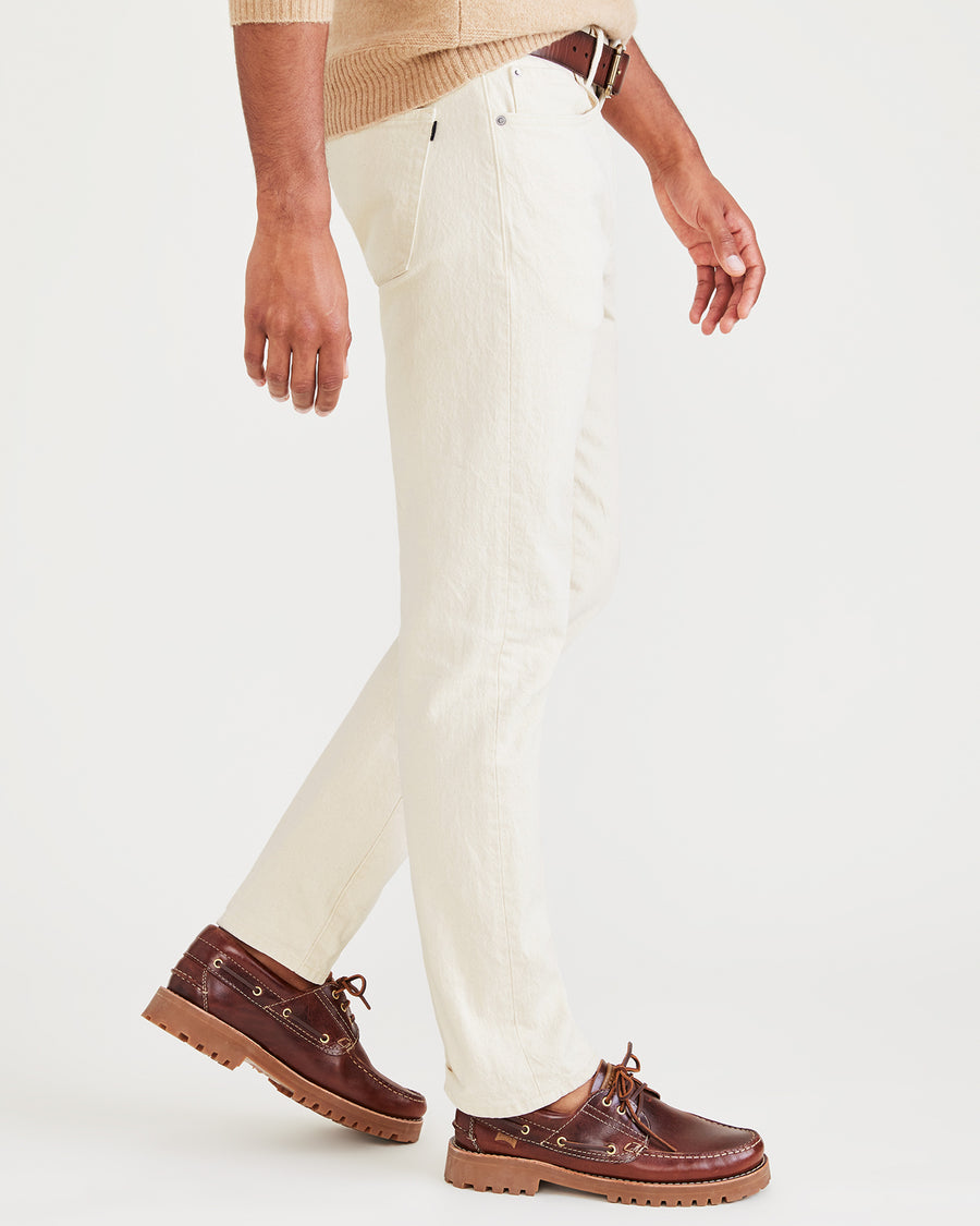Men's Summer White Trousers, Classic Fit, Summer White