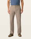 Front view of model wearing Dark Pebble Easy Khakis, Classic Fit.