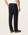 Back view of model wearing Black Easy Khakis, Classic Fit.