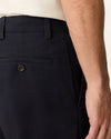 View of model wearing Black Easy Khakis, Classic Fit.