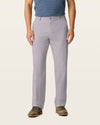 Front view of model wearing Burma Grey Easy Khakis, Classic Fit.