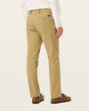 View of model wearing New British Khaki Workday Khakis, Slim Fit.