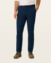 View of model wearing Navy Easy Khakis, Slim Fit.