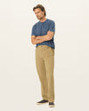 Front view of model wearing New British Khaki Workday Khakis, Classic Fit.
