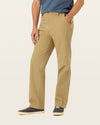 Side view of model wearing New British Khaki Workday Khakis, Classic Fit.