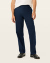 View of model wearing Navy Blazer Signature Iron Free Khakis, Classic Fit with Stain Defender®.