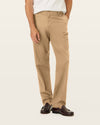 View of model wearing New British Khaki Signature Iron Free Khakis, Classic Fit with Stain Defender®.