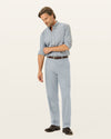 View of model wearing High-Rise Signature Iron Free Khakis, Classic Fit with Stain Defender®.